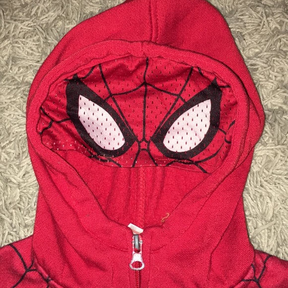 MARVEL Superhero Spider-Man Hooded Jacket w/Mask - Picture 3 of 7